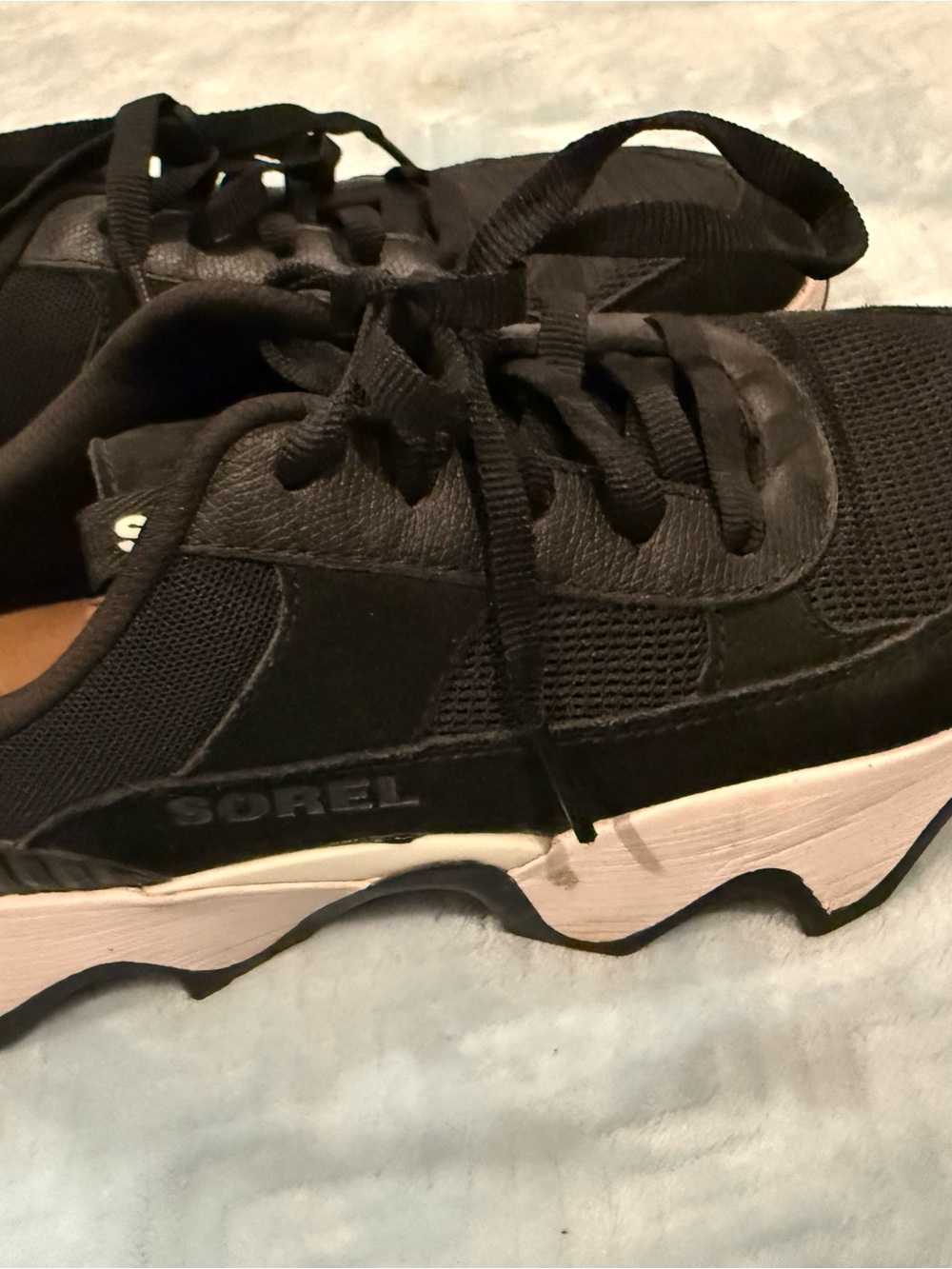 Sorel Women's Black and White Platform Sneakers